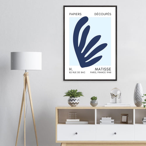 Artfulprints Poster Matisse – Aquatic impression navy blue I   - 50x70 cm - Blauw