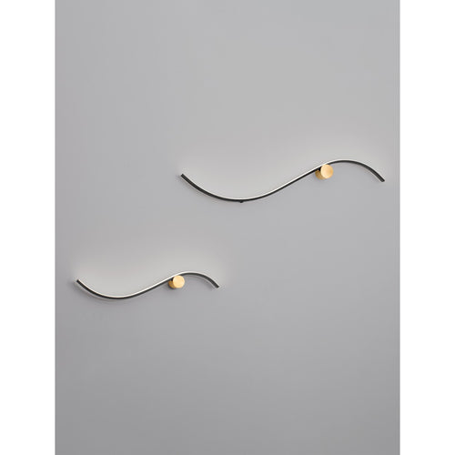 Nova Luce KIMA II Geïntegreerde LED-wandlamp Zandzwart, Gouden LED 14W 880lm 3000K