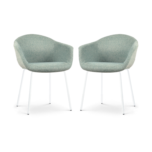 Nolon Nora-Otis Eetkamerstoelen Set van 2 - Zacht Groen - Witte Poten - vtwonen shop