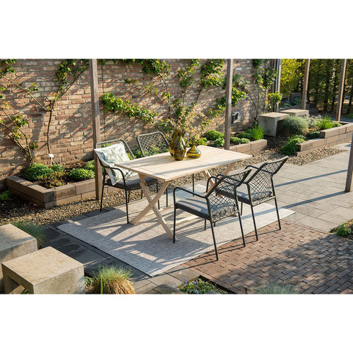 Dido dining fauteuil - carbon black - rope mosgroen - mystic grey - vtwonen shop