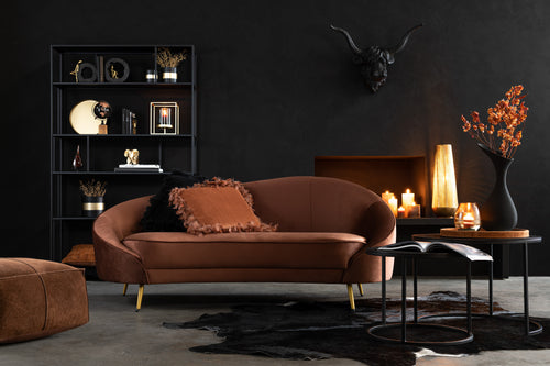 J-Line sofa Elisabeth - textiel/metaal - bruin