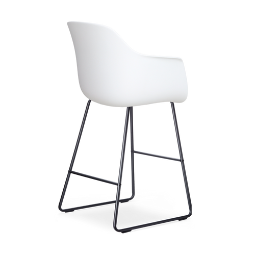 Nolon Nino-Puk barkruk wit - zwart onderstel - 65 cm - set van 2