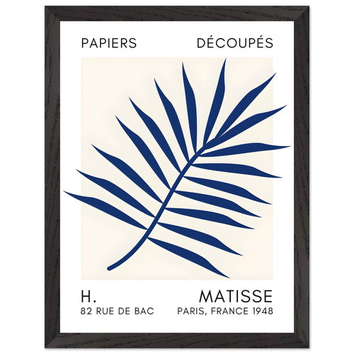Artfulprints Poster met Lijst Matisse – Floral reef navy blue II   - 30x40 cm - Blauw