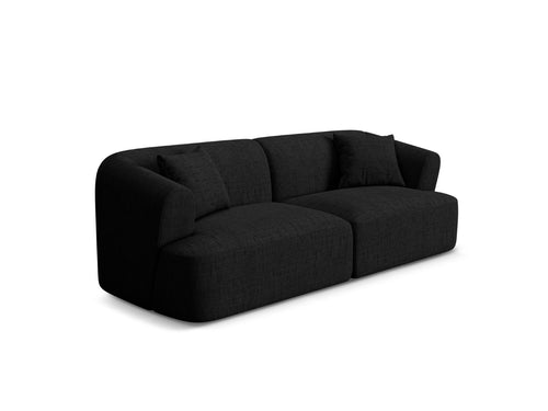 Cosmopolitan Design Modulaire bank Campi 3-zits, structurele stof zwart - 90x220x70cm