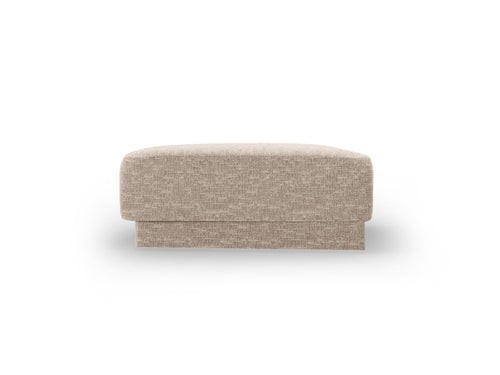 Micadoni Poef Miley structurele stof beige - 79x88x40cm