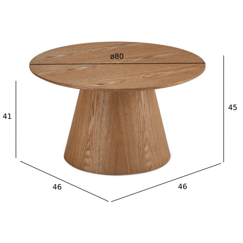 Furnhouse ronde salontafel Tango - Natuurlijk eikenhout - Ø 80 cm