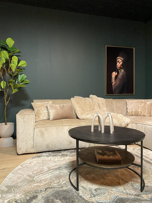 StarFurn Salontafel Lecia - Rond Goud Metaal - 80x80x50cm