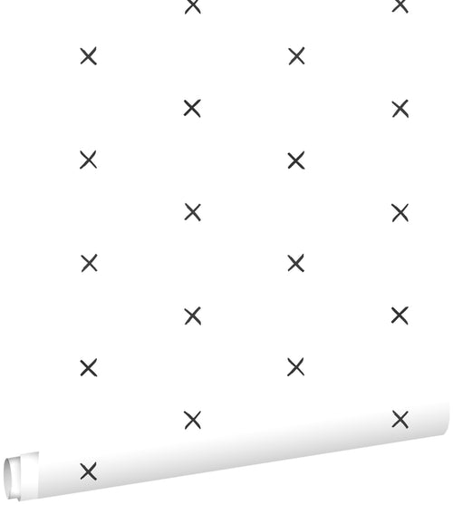 ESTAhome behang grafisch motief zwart wit - 53 cm x 10.05 m - 139068