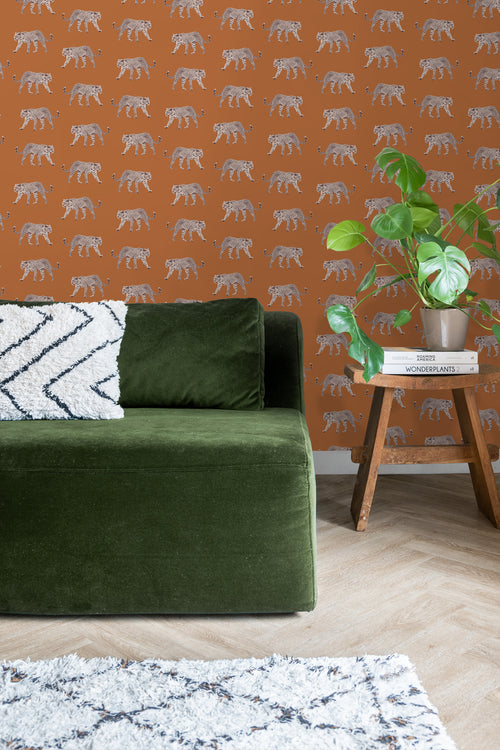 ESTAhome behang panters warm oranje - 53 cm x 10.05 m - 139178