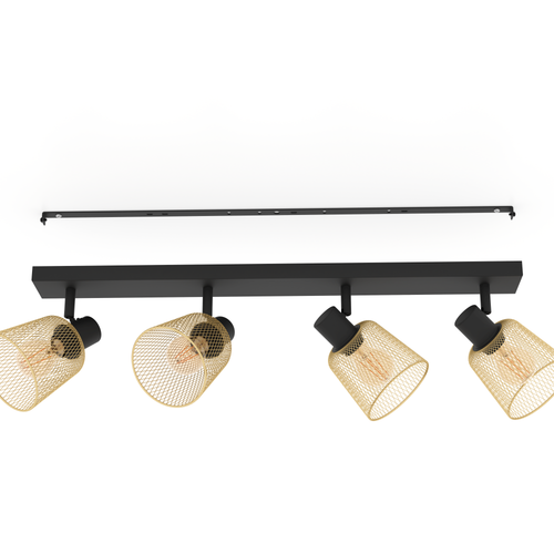 EGLO spot Coslada - e27 - 79 cm - zwart/goud - staal