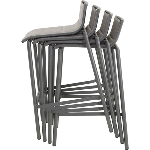 Lesli Living bistrostoel Milazzo - antraciet - 52x54x89cm - set van 4