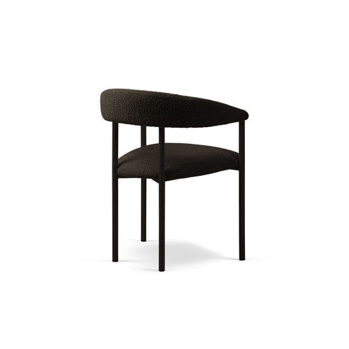Set van 2 stoelen met gesp Lea boucle bruin - 53.5x56.5x74cm