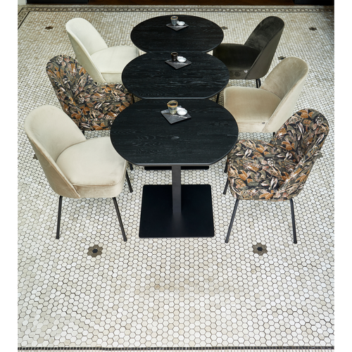 WOOOD vierkante buisvoet bistro - Metaal - Zwart - 72x50x50