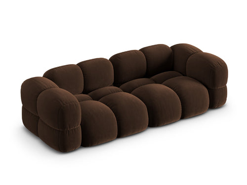 Cosmopolitan Design Bank Loretto 4-zits, flueel chocolade - 100x250x68cm