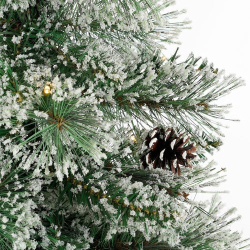 Black Box Trees Vandans Kunstkerstboom met Verlichting H120 x Ø60cm - Kunstboom met Kerstversiering - Kunst Kerstboom met Besneeuwde Takken - Groen