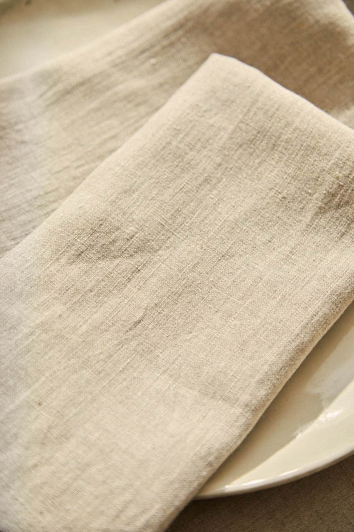 Calma House Servet (set van 2 stuks) Lino2 - Beige - 45x45