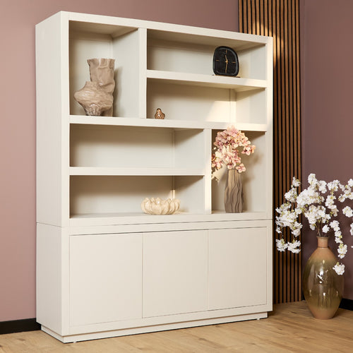 StarFurn Vakkenkast Brussel XL - Zandkleur Hout - 160x45x200cm