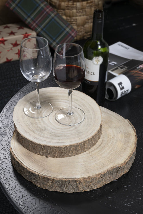 J-Line decoratief schors - schijf - hout - naturel - small