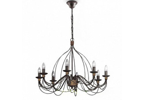 Ideal Lux Corte - 8 lichts kroonluchter roestbruine afwerking, E14