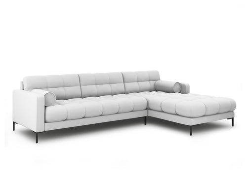 Cosmopolitan Design rechter hoekbank Bali 5-zits, structurele stof, lichtgrijs - 185x293x75cm