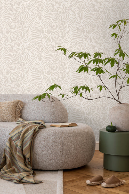 Sanders & Sanders behang zebra's licht crème beige - 53 cm x 10 m - 640518 - vtwonen shop