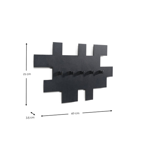 Spinder Design kapstok Tetromino - Zwart - 5 haken