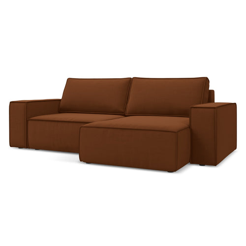 LaMiaSofa hoekbank rechts Livorno - velours - terracotta - 257x148x82