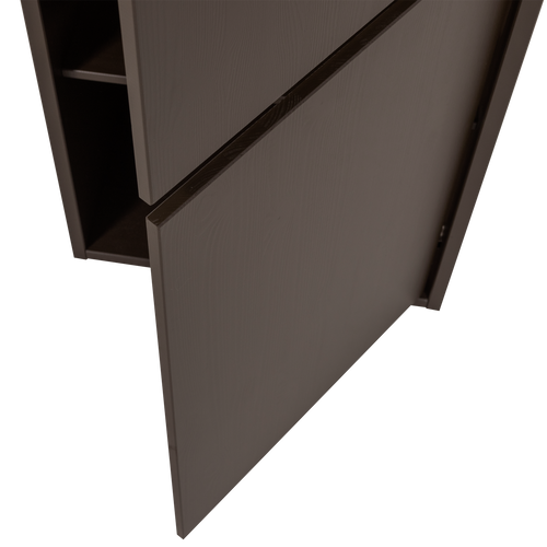 WOOOD smalle opbergkast Meggy - Grenen hout - Middenbruin - 215x55x40