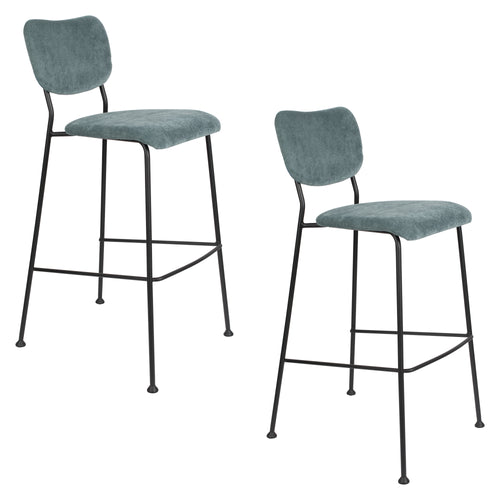 Zuiver Benson Barkruk 75.5 cm Grijs/Blauw - Set van 2 - vtwonen shop