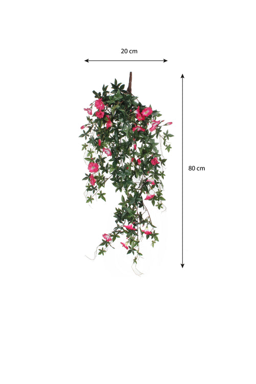 Mica Decorations Petunia Kunst Hangplant - L15 x B20 x H80 cm - Fuchsia
