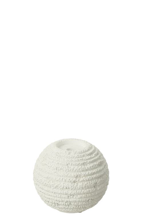 J-Line kandelaar Creta Rond - cement - wit - large