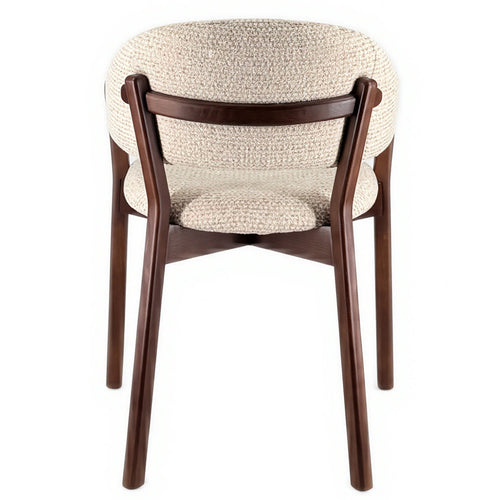 DÉJA Living Eetkamerstoel Uppsala - Beige/Walnoot - Set van 2