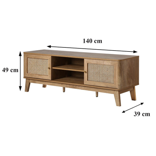 Calicosy - PALMO TV-meubel Woonkamer - Licht hout - 39x140x49 cm
