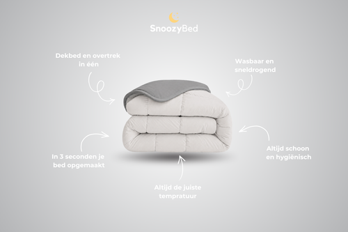 SnoozyBed - Dekbed zonder overtrek - Light Grey & Granite - 240x200cm