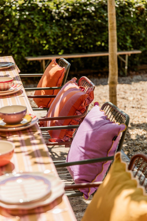 Mica Decorations Sierkussen - L45 x B45 x H10 cm - Katoen - Lila, Oranje - vtwonen shop