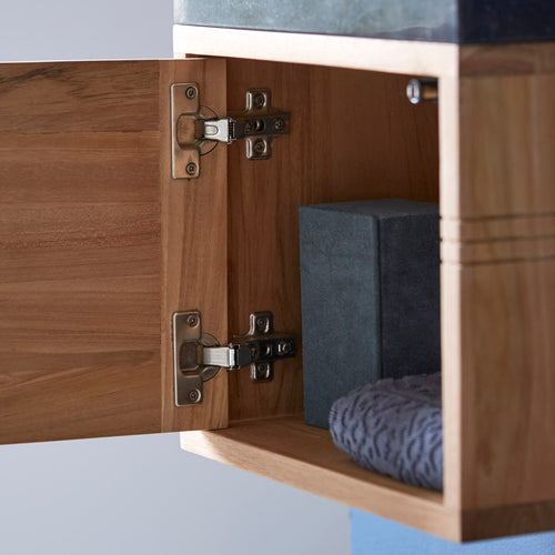 Tikamoon Wastafelmeubel van massief teakhout en zwart marmer - Zwart - vtwonen shop