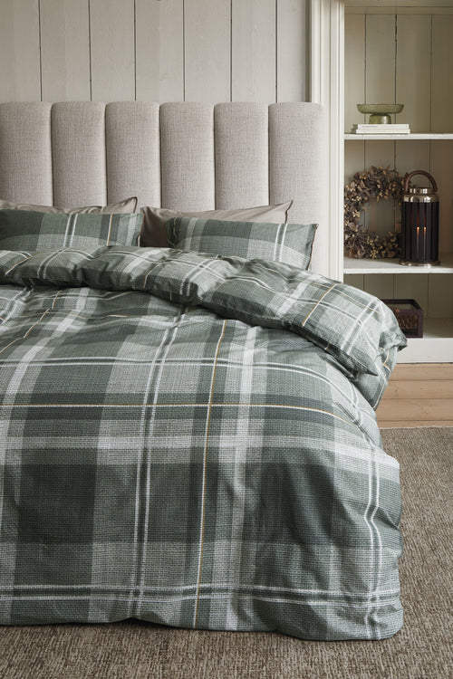 Rivièra Maison Dekbedovertrek Tartan Check - 240 x 200/220 cm - Groen