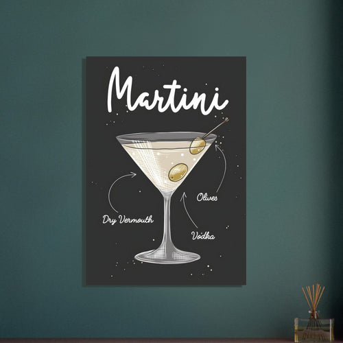 Artfulprints  Martini cocktail – Illustratie   poster 70x100 cm