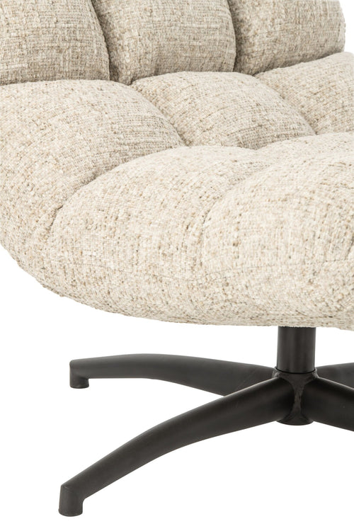 J-Line Gestoffeerde chaise longue - stof - ecru