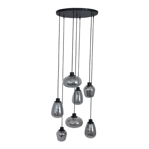 Steinhauer hanglamp reflexion - 7 lichts - 55x 350 cm - zwart - vtwonen shop