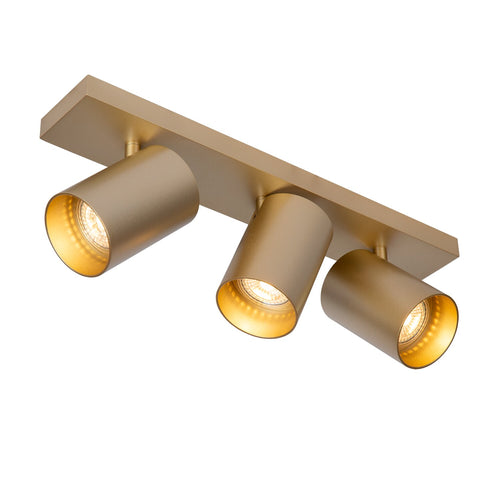 Atmooz plafondlamp Nuo 3 - goud - goud binnenin - 42 x 13 x H 12 cm - GU10