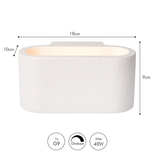 Atmooz wandlamp Juan - wit - 18 x 10 x H 9 cm - G9