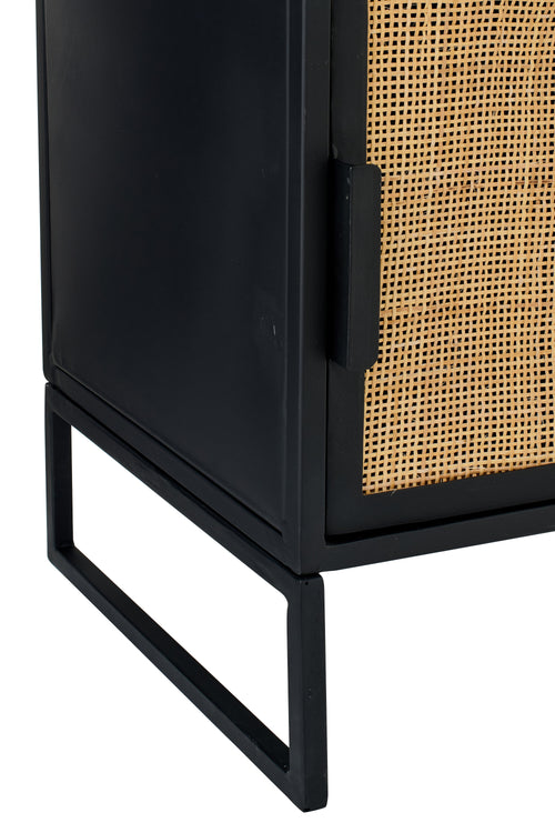 J-Line bijzettafel Rieten Panelen - hout - zwart/naturel