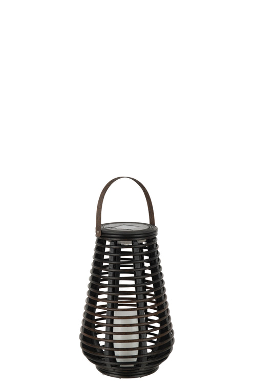 J-Line lantaarn - kunststof - bruin - LED lichtjes - small - vtwonen shop