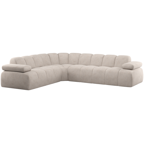 WOOOD hoekbank links Mojo - Ribstof - Ecru - 74x310x230 - vtwonen shop