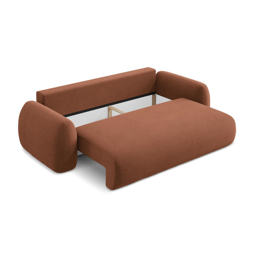 LaMiaSofa 3-zits slaapbank Ferretti - bouclé - terracotta - 266x121x95