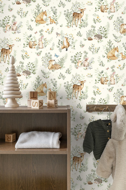 Sanders & Sanders behang bosdieren beige, groen en bruin -  - 641103