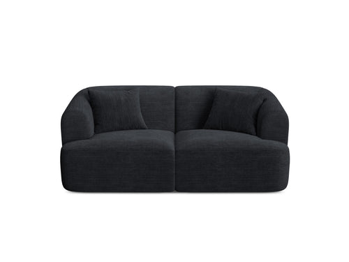 Cosmopolitan Design Modulaire bank Campi 2-zits, ribfluwelen zwart - 90x180x70cm