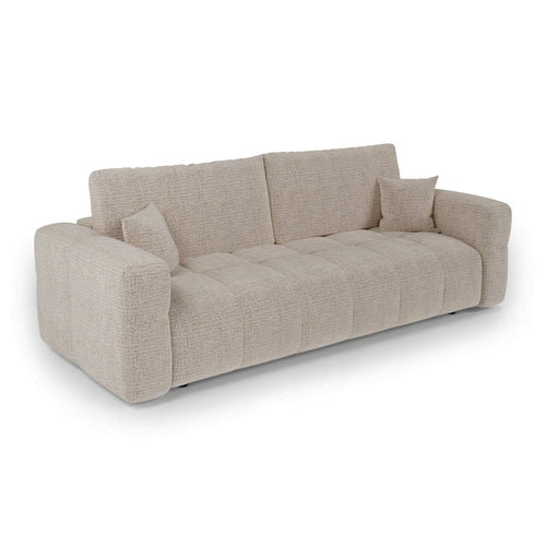 Premium Interiors - Slaapbank met opbergruimte VIBE - zacht aanvoelende geweven stof beige 247cm