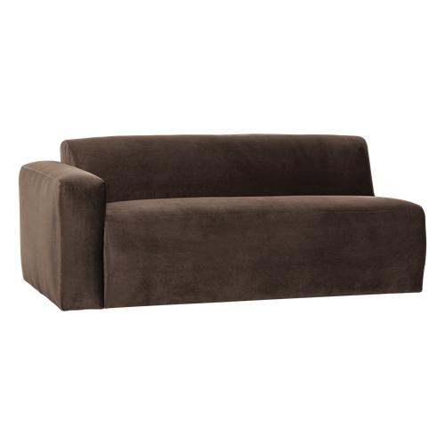 WOOOD 2-zits bank arm links Mojo Base - Velvet - Bruin - 74x185x97